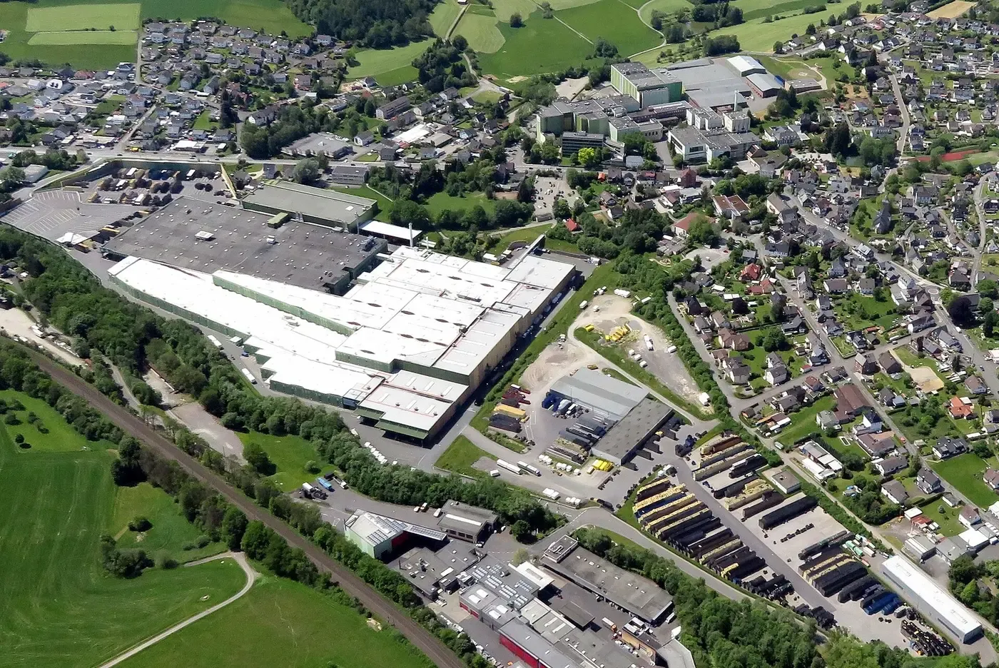 Aerial view of the Krombacher brewery, Kreuztal